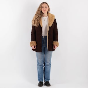 Penny Lane Sheepskin Coat 70s, Size Small S Vintage Afghan Coat, Vintage Boho Fur Overcoat, Western Outerwear, Yellowstone Style Coat