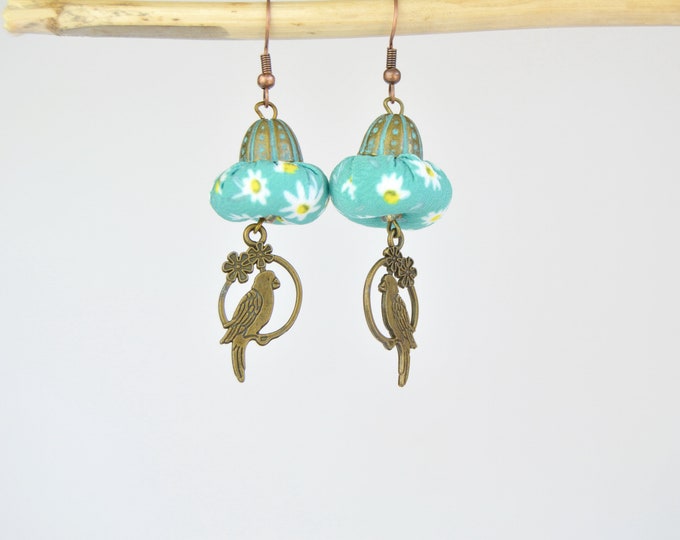Pendientes bohemios full color, pendientes estilo boho hechos a mano de colores, originales pendientes artesanales