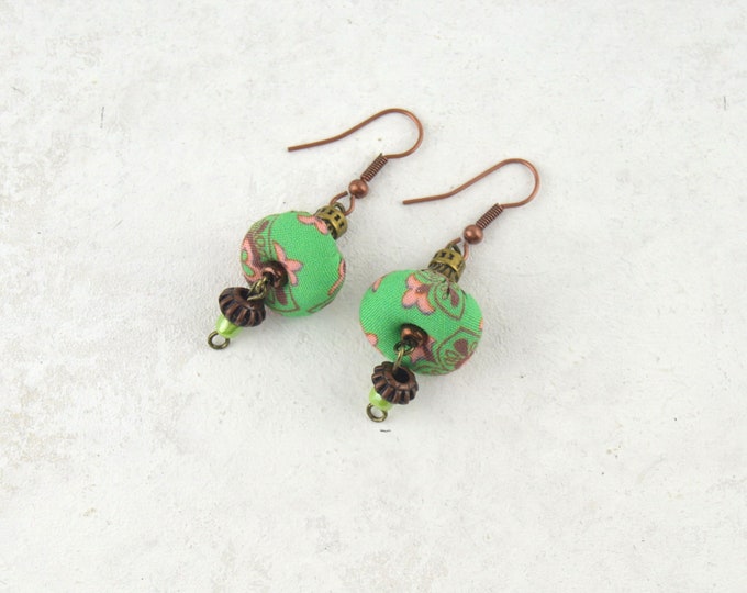 handmade earrings, original handmade earrings, handmade fabric earrings, exclusive earrings, handmade jewelery, handmade presents, earring  