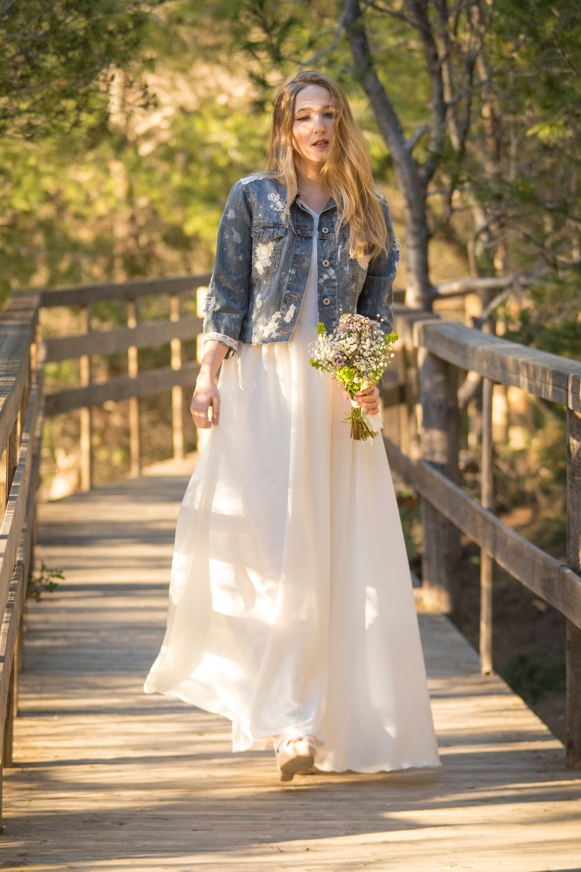 Bohemian wedding dress, hippie wedding dress, rustic