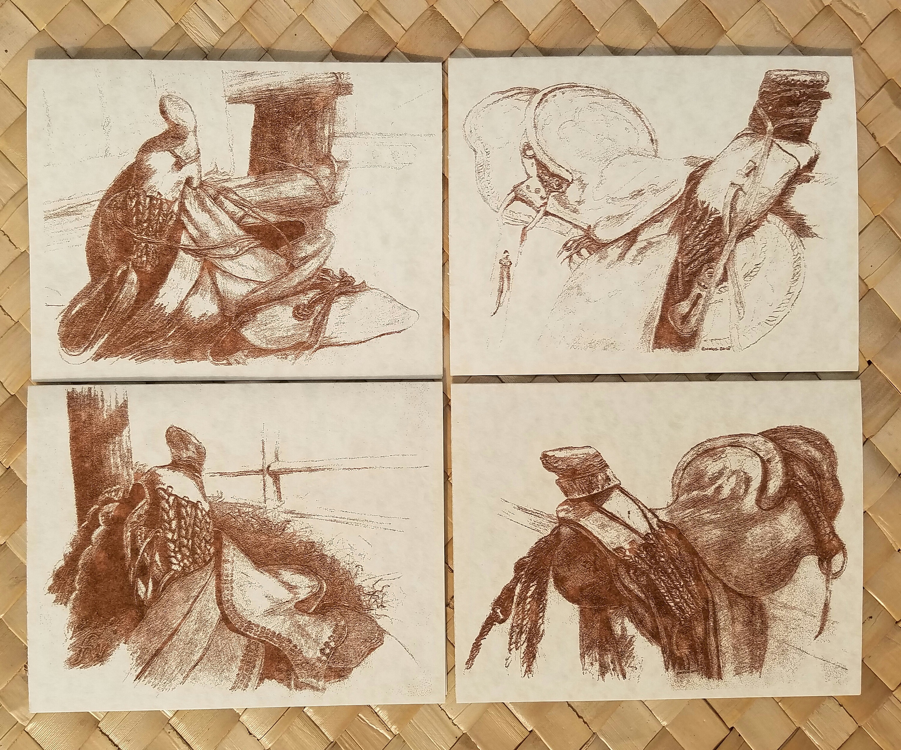 Hawaiian Tree Saddle Risograph Print Note Card Set Etsy