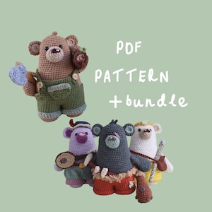 PACCHETTO Chuck the Bear - Schema all'uncinetto + Mod Chucks avventurosi