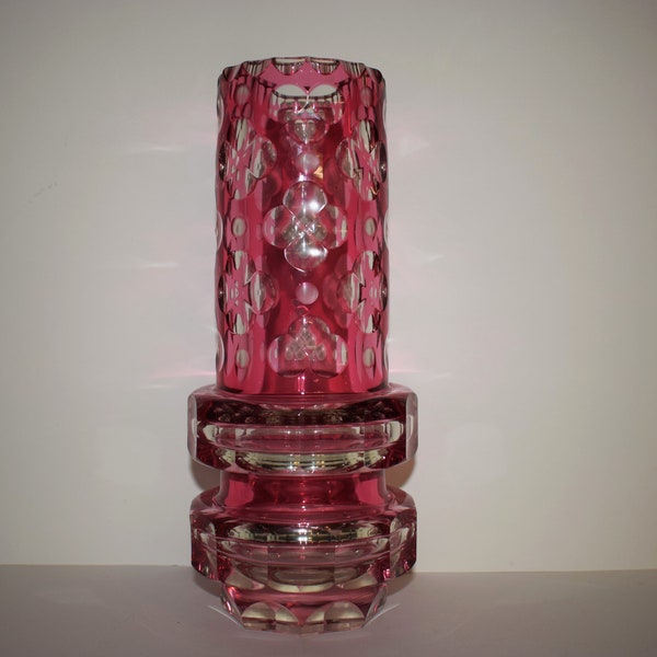 Vintage Bohemian vase Art Glass Dual by Karel Wunsch Czech Borocrystal Exbor