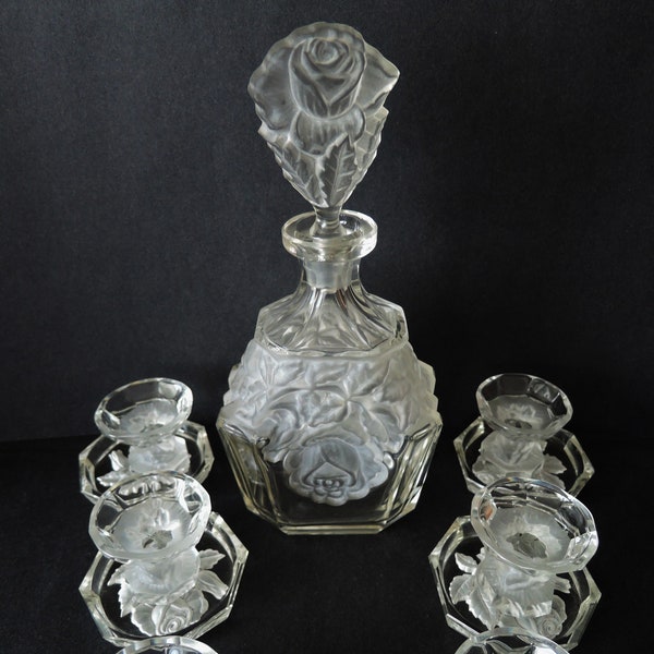 Bohemian Czech Art Deco Robert Richter Liqueur Set Bohemian  Czech Glass