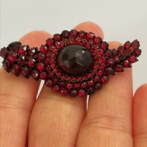 Antique Victorian Bohemian Garnet Brooch 19th century
