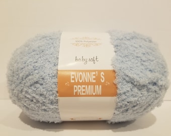 Evonne のプレミアム ベビー ソフト ヤーン ベビー ブルー #5 バルキー チャンキー ラージ ダブル スケイン 200 グラム 7.05 オンス 2 個セット (Bernat PIPSQUEAK と同様)