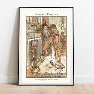 Pride and Prejudice Jane Austen|Jane Austen 1898 Illustration, Wall Art, Book Lover, Reader Gift, Bibliophile, Bookish, Booktok, Bookstagram