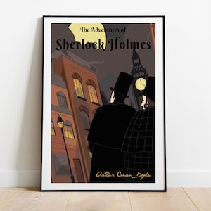 Sherlock Holmes by Arthur Conan Doyle Book Cover, Book Lover, Reader Gift, Painting, Wall Art, Bookish, Bookstagram, Booktok image 1