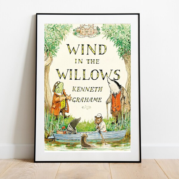 Wind in the Willows by Kenneth Greene | Book Cover Wall Art, Painting, Book Lover, Reader Gift, Bibliophile, Bookish, Booktok, Bookstagram