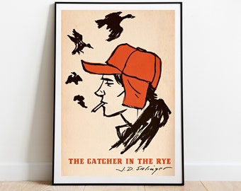The Catcher In The Rye J D Salinger| Book Cover, Wall Art, Painting, Book Lover, Reader Gift, Bibliophile, Bookish, Booktok, Bookstagram