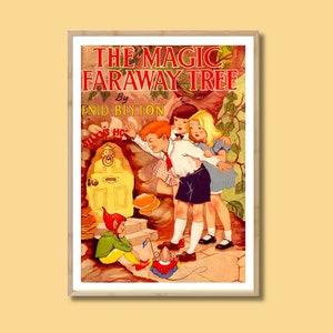 Art mural design couverture de livre L'arbre lointain magique, Enid Blyton, livre pour enfants, couverture de livre originale arbre lointain, impression d'art arbre lointain