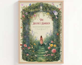 The Secret Garden | Art Print, Frances Hodgson Burnett, Wall Art,  Book Cover,  Children's Book Art, Whimsical Garden Art, Nursery Art Print