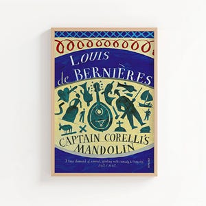 Captain Corelli’s Mandolin Book Cover Art Print | Louis de Bernières Literary Illustration