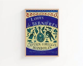 Captain Corelli’s Mandolin Book Cover Art Print | Louis de Bernières Literary Illustration