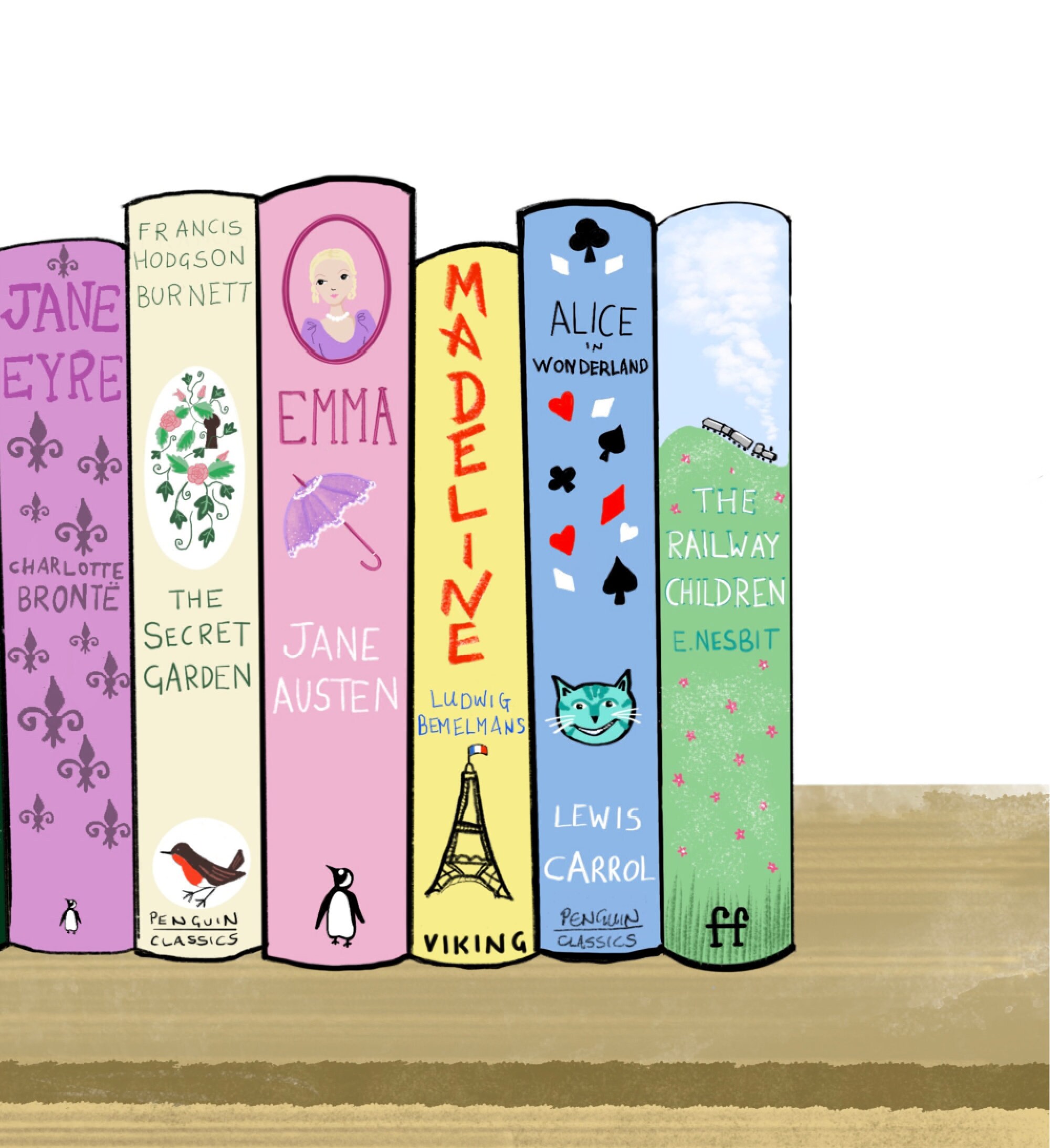 Girl's Favourite Books Art Print Books for Girls Classic Etsy UK