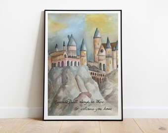 Wizard's Castle Wall Art Print | Book Lover, Reader, Illustration art, Bookish