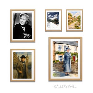 Miss Marple Print, Agatha Christie Wall Art, Literary Character Illustration, English Cottage Art, Detective Book Lover Gift image 8