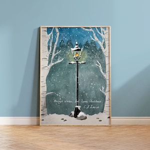 The Lion the Witch and the Wardrobe | C.S. Lewis, Art, Lamp Post, Narnia, Chronicles of Narnia, Narnia Quote, Fantasy Art, Wall Art