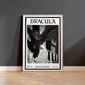 Dracula Book Illustration 1897 Wall Art Print | Bram Stoker, Vampire, Gothic, Poster, Book Lover, Goth, Original Illustration