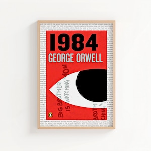 1984 George Orwell Literary Art Print | Dystopian Book Cover Inspired Wall Art