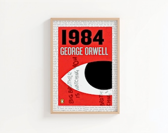 1984 George Orwell Literary Art Print | Dystopian Book Cover Inspired Wall Art