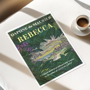 Rebecca Book Cover Design Art Print, Daphne Du Maurier, Rebecca Book Wall Art, Bibliophile, Bookish Art Print, Classic Novels, Academia Art image 7