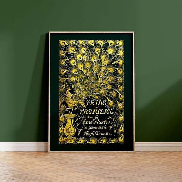 Pride and Prejudice Art Print | First Edition Book Cover, Jane Austen, Wall Art, Book Lover, Jane Austen Art, Austen, Elizabeth Bennet
