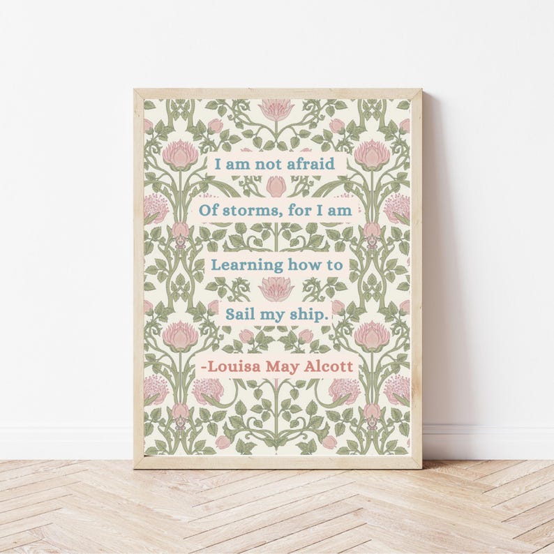Louisa May Alcott Quote Print, Little Women Wall Art, Inspirational Classic Book Quote Decor image 2