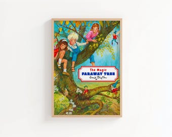 The Magic Faraway Tree Book Art Print, Enid Blyton Illustration, Children's Book, Faraway Tree Vintage Book Cover