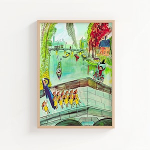 Madeline Book Illustration Art Print, Ludwig Bemelmans, Vintage Children’s Book Art