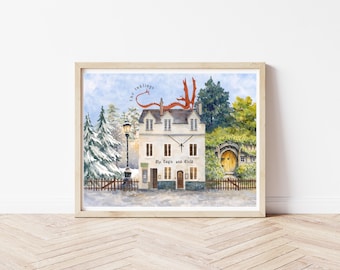 The Inklings Art Print | The Eagle and Child Literary Watercolour Illustration | JRR Tolkien | CS LEWIS