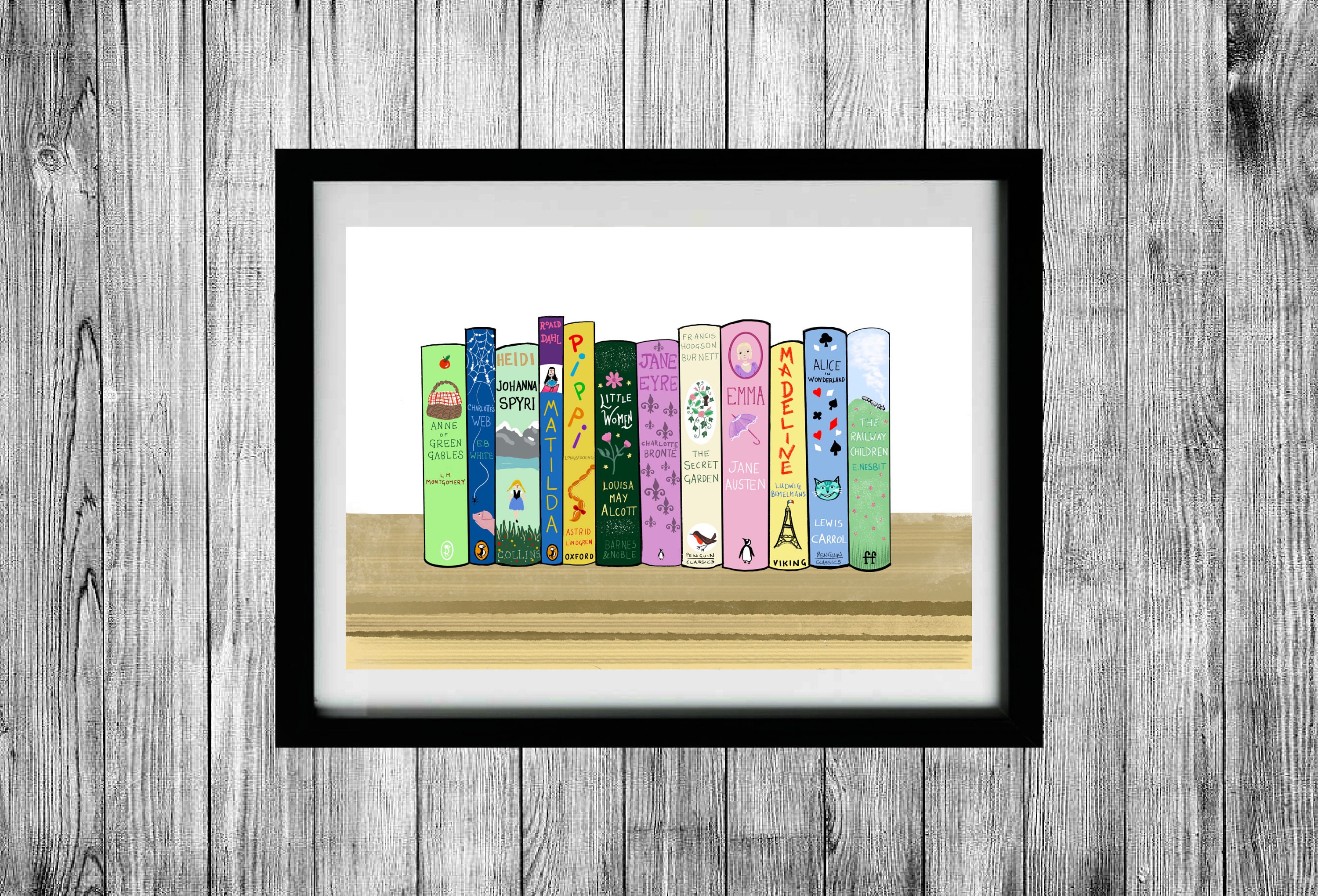 Girl's Favourite Books Art Print Books for Girls Classic Etsy UK