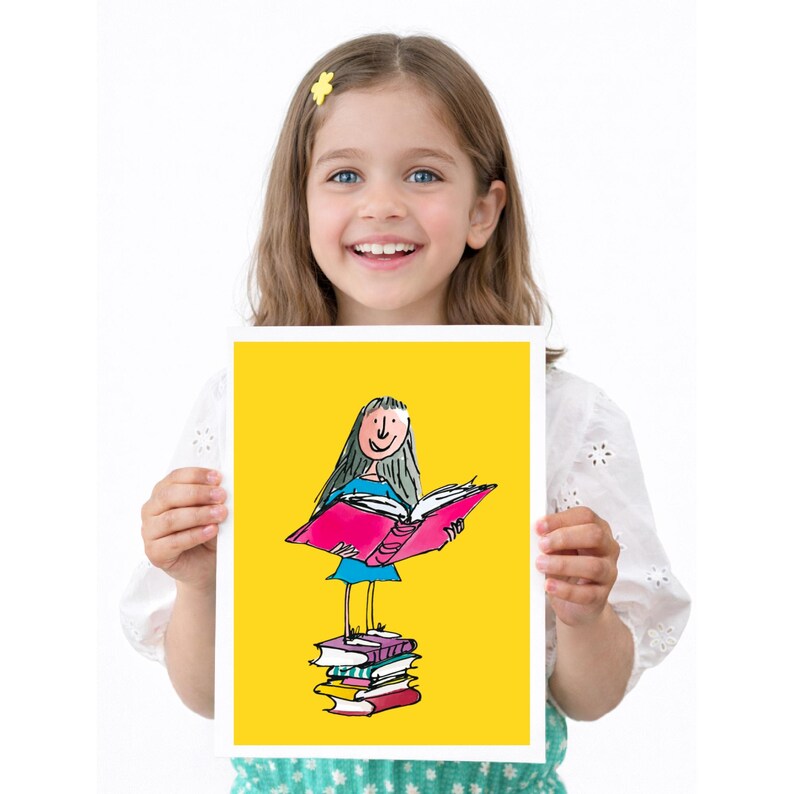 Mathilda Reading Matilda Reading Print, Book Lover Wall Art, Girl Reading Illustration ...