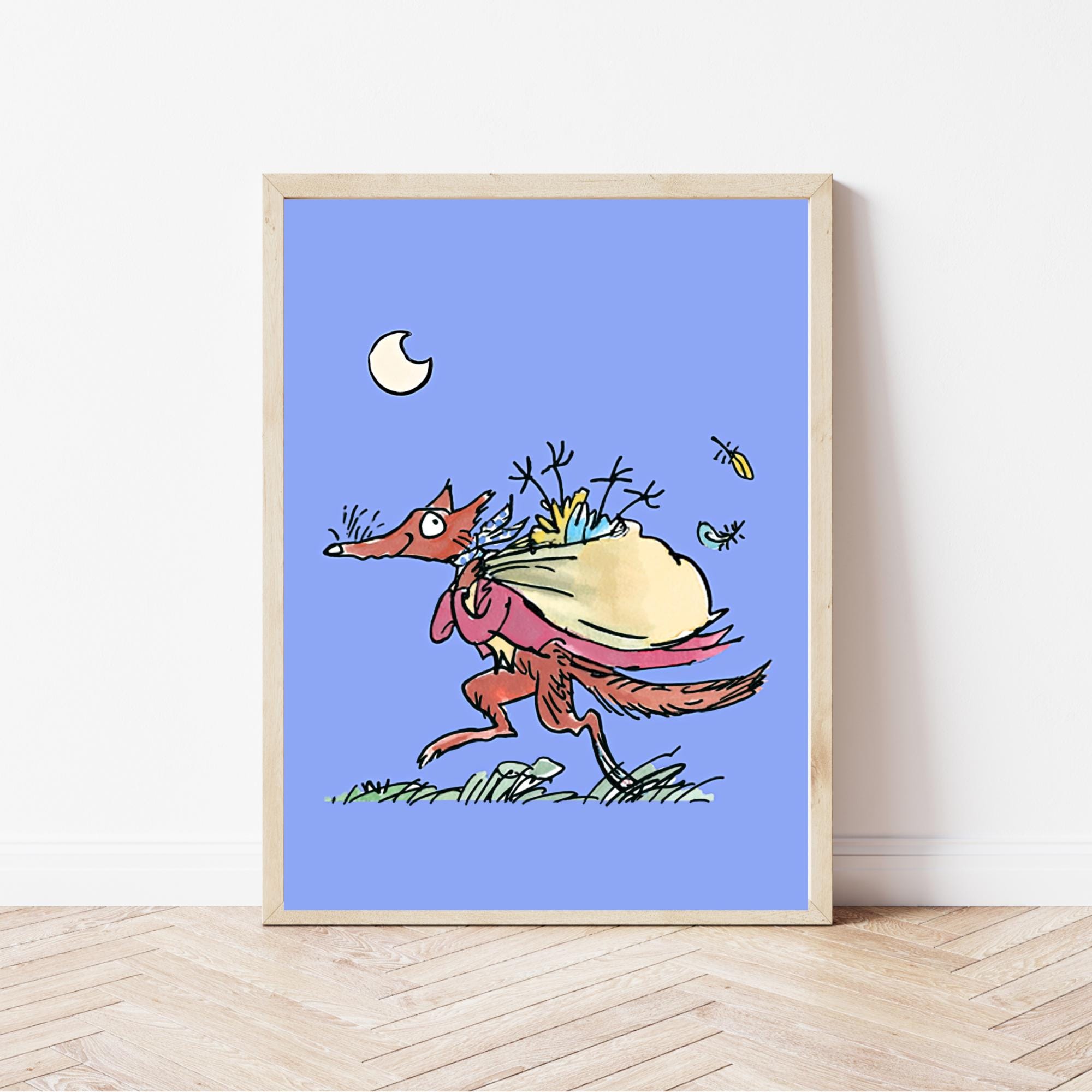 fantastic-mr-fox-art-print-roald-dahl-illustration-nursery-decor-etsy