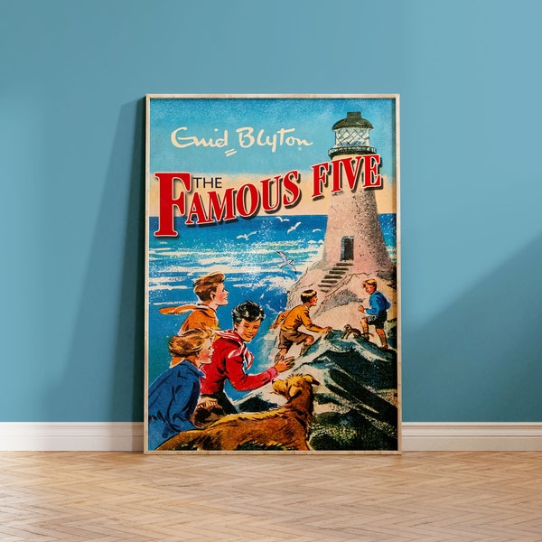 Cinq célèbres| Enid Blyton | Couverture de livre, Célèbres cinq livres, Série Célèbres cinq, Nostalgie de l'enfance, Livre d'Enid Blyton, Art mural, Impression d'art