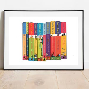 Roald Dahl Books Series | Roald Dahl Book Stack Illustration, Book Cover Design,  Matilda, Twits, Witches, BFG, James, Charlie and more!