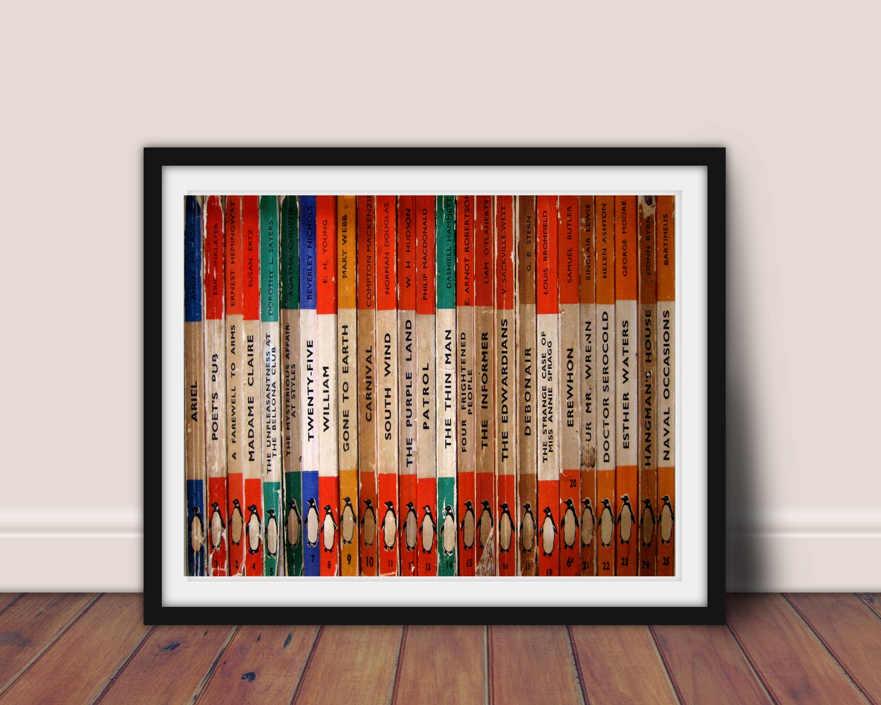 Penguin Book Art Print Book Spines Book Cover Art Print Etsy