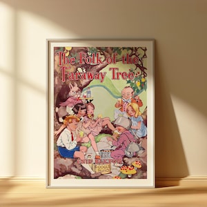 The Folk of the Faraway Tree Book Cover Design Art Print, Enid Blyton, Children's Book, Enid Blyton Nursery Wall Art, Original Book Cover image 2