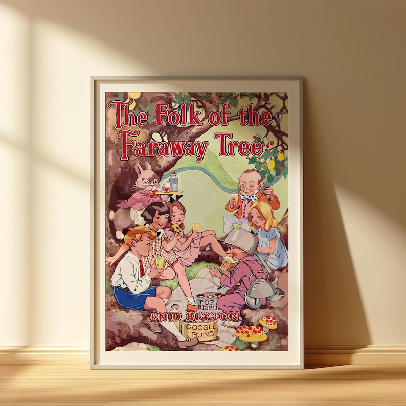 The Folk of the Faraway Tree Book Cover Design Art Print, Enid Blyton, Children's Book, Enid Blyton Nursery Wall Art, Original Book Cover image 2
