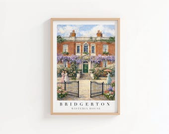 Bridgerton Inspired Wisteria House Print | Regency Townhouse Watercolour Art