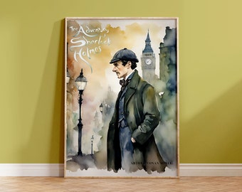 The Adventures of Sherlock Holmes by Arthur Conan Doyle | Art Print, Sherlock, Book Cover, Book Lover Gift, Reader, Wall Art, Bookish, Books