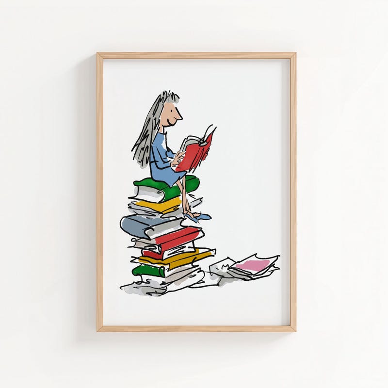 Matilda Wall Art Roald Dahl - Etsy