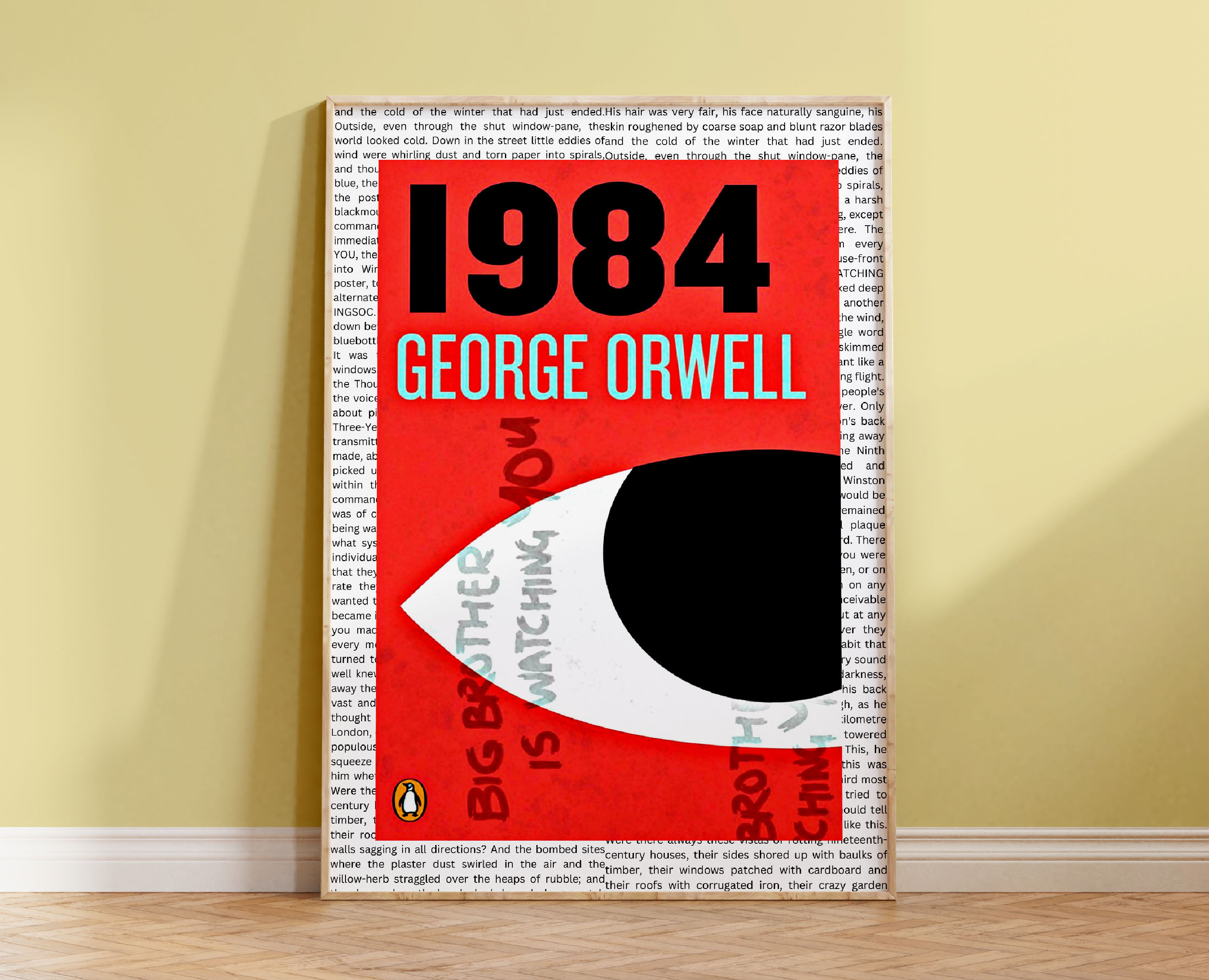 1984年、ジョージ・オーウェル、ブックカバーデザイン、ウォールアート