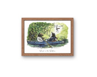 Wind in the Willows Art Print, On the River Illustration by Arthur Rackham