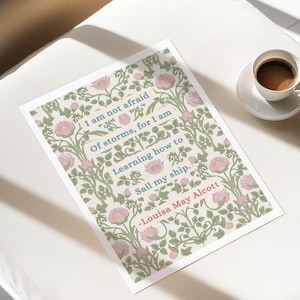 Louisa May Alcott Quote Print, Little Women Wall Art, Inspirational Classic Book Quote Decor image 7