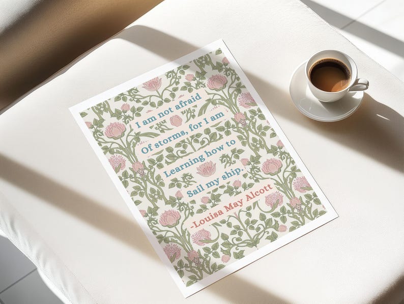 Louisa May Alcott Quote Print, Little Women Wall Art, Inspirational Classic Book Quote Decor image 7