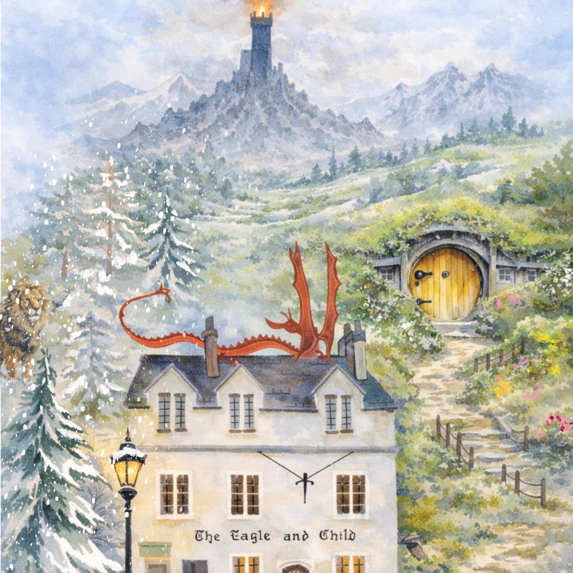 Tolkien Inklings The Inklings Art Print | the Eagle and Child Literary Watercolour ...