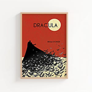 Dracula Buch Cover Kunstdruck | Bram Stoker Buch Kunstdruck, Dracula Poster, Vampir Wandkunst, Gothic Kunstdruck, Dracula Geschenk, Goth Geschenk
