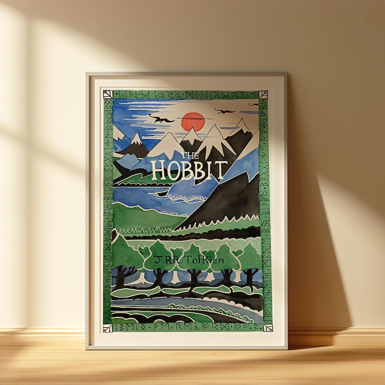 Tolkien The Hobbit Watercolour Print • Middle-earth Wall Art • Literary Gift • Fantasy Book Decor • Book Lover Gift image 2