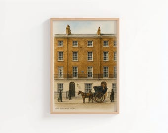 221b Baker Street Art Print, Sherlock Holmes, Victorian London